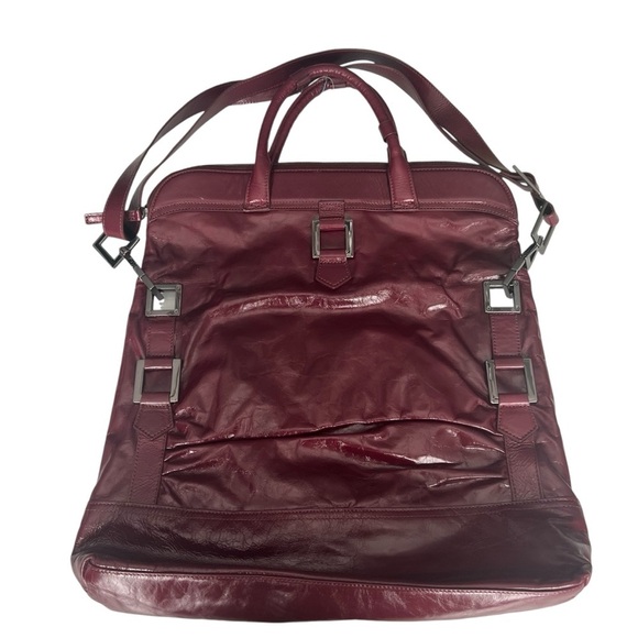 HELEN WELSH Leather Tote/Fold-over Purse in Oxblood BNWT — GORGEOUS!!! - Picture 2 of 5